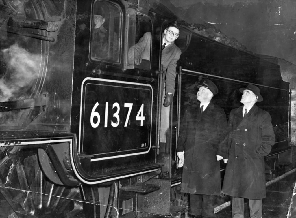 Mark during his time as a reporter for the Spalding Guardian. He rode the footplate of the Spalding to London express for an article published on 4 February 1955.