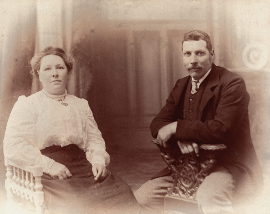 Photograph of Mary Pattern (1868-1948) and Joseph Brumble (1863-1945).
