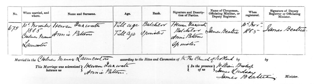 scan of marriage register